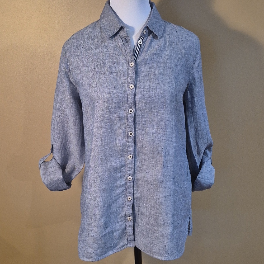GERRY WEBER Women's 100% Linen Button Down Shirt - Picture 2 of 16